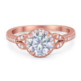 Art Deco Ring Round Natural Stone Beaded Ring