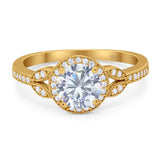 Art Deco Ring Round Natural Stone Beaded Ring