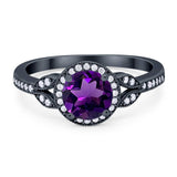 Art Deco Ring Round Natural Stone Beaded Ring