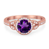 Art Deco Ring Round Natural Stone Beaded Ring