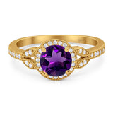 Art Deco Ring Round Natural Stone Beaded Ring