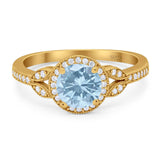 Art Deco Ring Round Natural Stone Beaded Ring