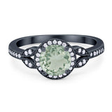 Art Deco Ring Round Natural Stone Beaded Ring