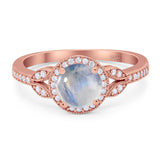 Art Deco Ring Round Natural Stone Beaded Ring