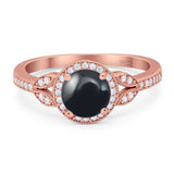 Art Deco Ring Round Natural Stone Beaded Ring