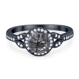 Art Deco Ring Round Natural Stone Beaded Ring