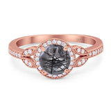 Art Deco Ring Round Natural Stone Beaded Ring