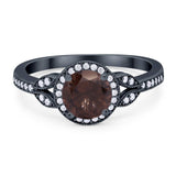 Art Deco Ring Round Natural Stone Beaded Ring