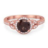 Art Deco Ring Round Natural Stone Beaded Ring