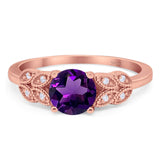 Art Deco Round Natural Stone Leaf Style Ring