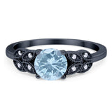 Art Deco Round Natural Stone Leaf Style Ring