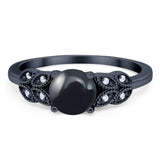 Art Deco Round Natural Stone Leaf Style Ring