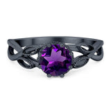 Art Deco Round Natural Stone Beaded Ring