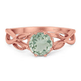 Art Deco Round Natural Stone Beaded Ring