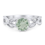 Art Deco Round Natural Stone Beaded Ring