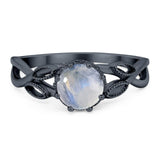 Art Deco Round Natural Stone Beaded Ring