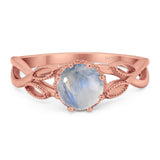 Art Deco Round Natural Stone Beaded Ring