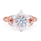 Flower Trillium Round Natural Stone Ring