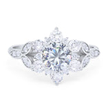 Flower Trillium Round Natural Stone Ring