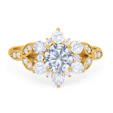 Flower Trillium Round Natural Stone Ring