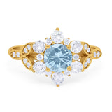 Flower Trillium Round Natural Stone Ring