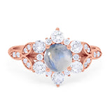 Flower Trillium Round Natural Stone Ring