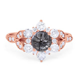 Flower Trillium Round Natural Stone Ring