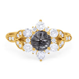 Flower Trillium Round Natural Stone Ring