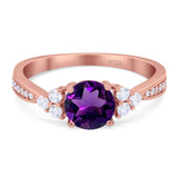 Vintage Style Round Natural Stone Ring