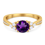 Vintage Style Round Natural Stone Ring