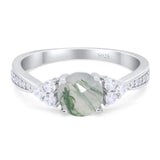 Vintage Style Round Natural Stone Ring