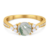 Vintage Style Round Natural Stone Ring