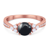 Vintage Style Round Natural Stone Ring