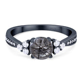 Vintage Style Round Natural Stone Ring