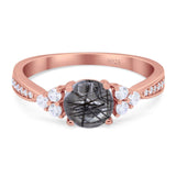 Vintage Style Round Natural Stone Ring