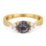 Vintage Style Round Natural Stone Ring