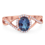 Art Deco Oval Natural Stone Infinity Ring