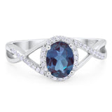 Art Deco Oval Natural Stone Infinity Ring