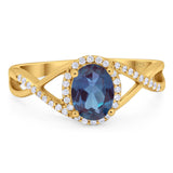 Art Deco Oval Natural Stone Infinity Ring