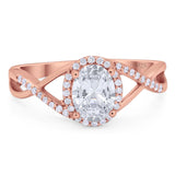 Art Deco Oval Natural Stone Infinity Ring