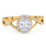 Art Deco Oval Natural Stone Infinity Ring