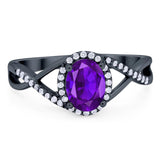 Art Deco Oval Natural Stone Infinity Ring