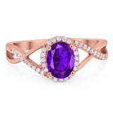 Art Deco Oval Natural Stone Infinity Ring