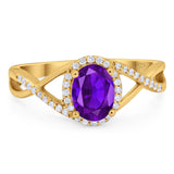 Art Deco Oval Natural Stone Infinity Ring