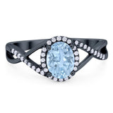 Art Deco Oval Natural Stone Infinity Ring