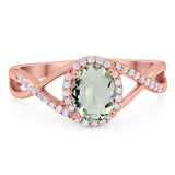 Art Deco Oval Natural Stone Infinity Ring