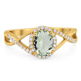 Art Deco Oval Natural Stone Infinity Ring