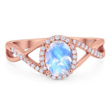 Art Deco Oval Natural Stone Infinity Ring