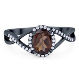 Art Deco Oval Natural Stone Infinity Ring