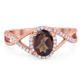 Art Deco Oval Natural Stone Infinity Ring